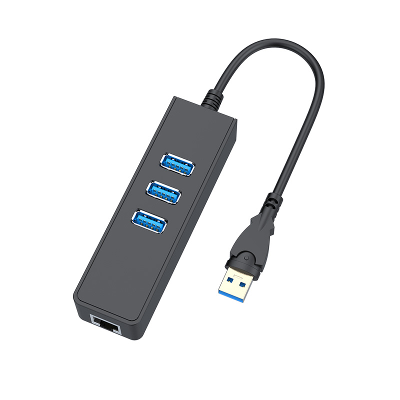 UH004 USB3.0 to Fast Ethernet RJ45 Adapter with 3-Port USB Hub